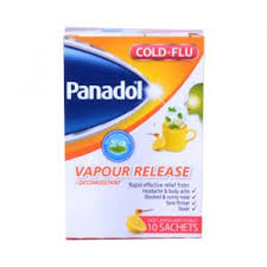 Picture of  PANADOL COLD & FLU VAPOUR RELEASE + DECONGESTANT - 600 MG, 10 MG / POWDER FOR ORAL SOLUTION  / 10 SACHETS