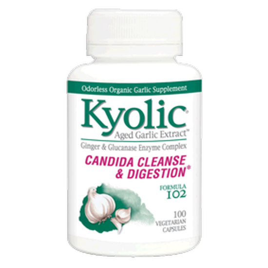 Picture of KYOLIC AGED GARLIC EXTRACT™ CANDIDA CLEANSE AND DIGESTION FORMULA102 -100 VEGETARIAN CAPSULES