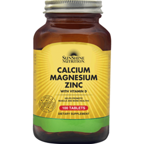 Picture of SUNSHINE NUTRITION CALCIUM MAGNESIUM  ZINC  WITH VIT D3 100 TABLETS