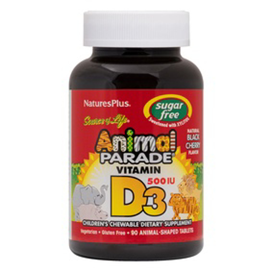 صورة ANIMAL PARADE® فيتامين د 3 12.5 غرام (500 وحدة دولية) قابل للمضغ للأطفال - نكهة الكرز الأسود 90S