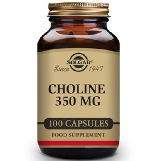 Picture of SOLGAR CHOLINE 350 MG VEGETABLE CAPSULES - PACK OF 100