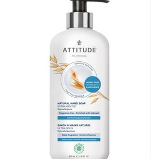 Picture of ATTITUDE SENSITIVE SKIN, HYPOALLERGENIC HAND SOAP, FRAGRANCE FREE, 16 FLUID OUNCE