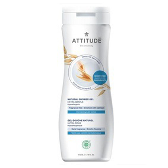 Picture of ATTITUDE, SENSITIVE SKIN, HYPOALLERGENIC EXTRA GENTLE SHOWER GEL, FRAGRANCE-FREE,  16 FLUID OUNCE