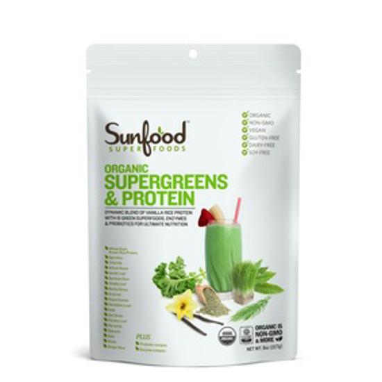 Picture of SUNFOOD SUPERFOODS SUPERGREENS & PROTEIN, 8OZ, ORGANIC