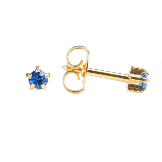 Picture of Studex® Select™ 24ct Gold Plated Crystals Tiffany September Sapphire Regular: PR-R109Y-STX