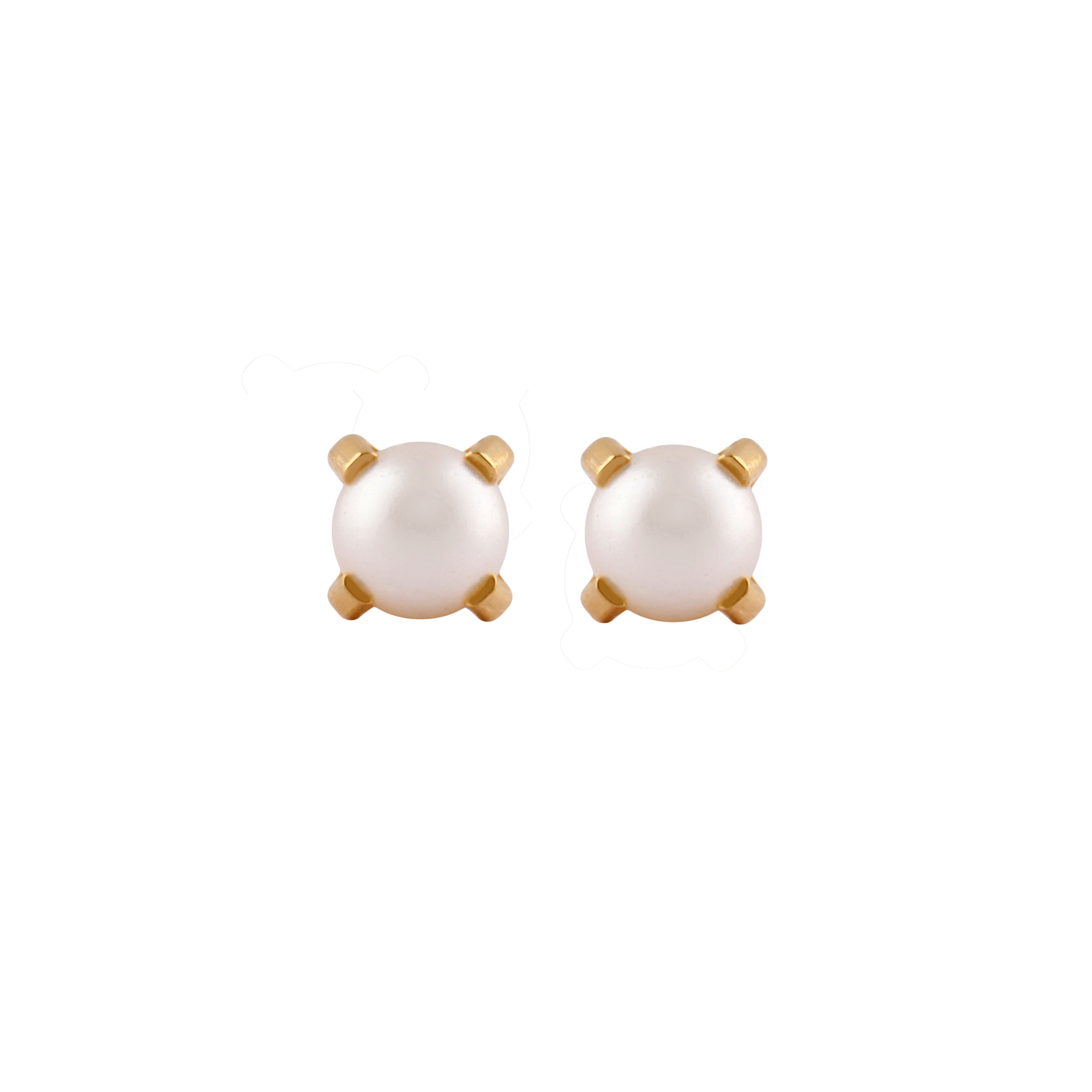 LEE. Studex® Tiny Tips™ 24ct Gold Plated 4mm White Pearl Tiffany: TT-4301