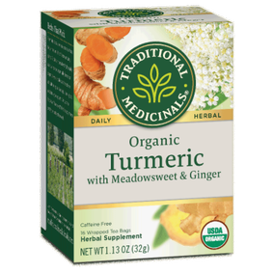 Picture of TRADITIONAL MEDICINALS TURMERIC WITH MEADOWSWEET AND GINGER 16 TEABAGS
