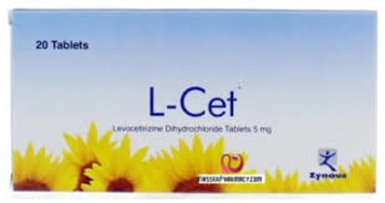 Picture of L-CET/5MG/TABLETS/20'S (10'S BLISTER X 2)